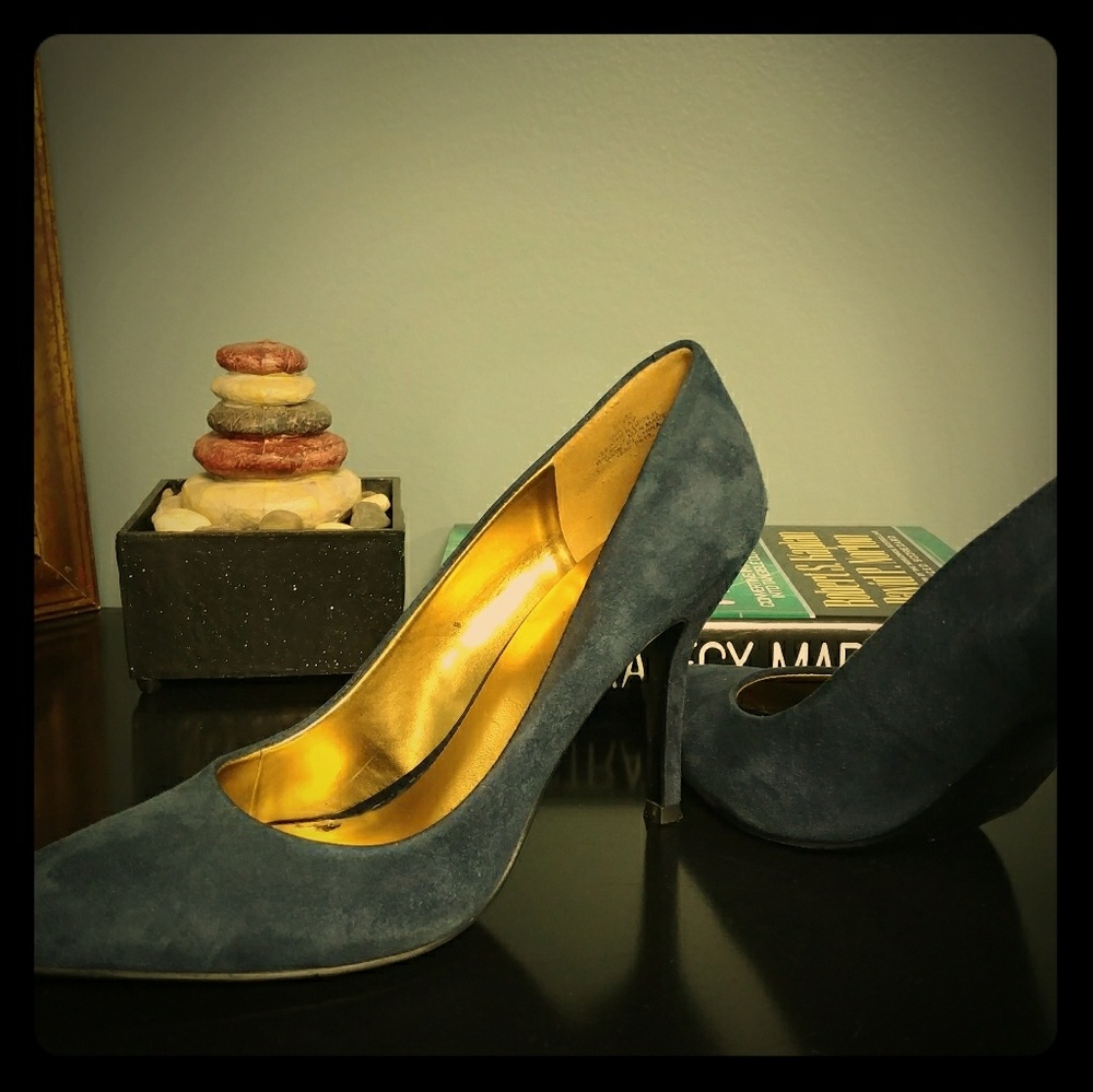 Nine West Navy Suede Heels 8.5m